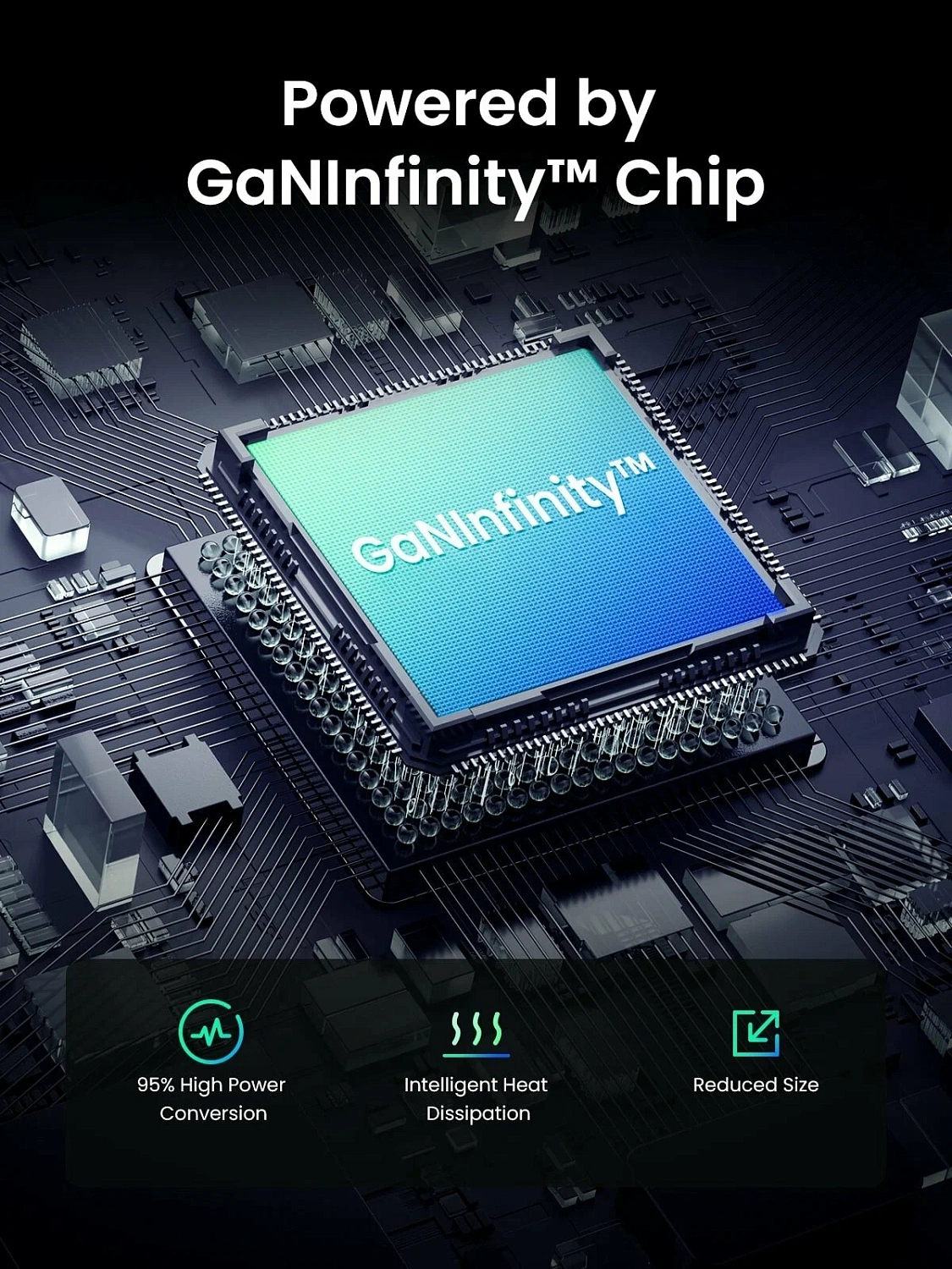 35008 Зарядное устройство UGREEN X707 Nexode Pro GaN 45W 2xUSB-C. Цвет: серый